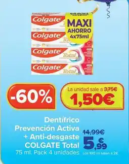 Carrefour Colgate - dentífrico prevención activa + anti-desgaste total oferta