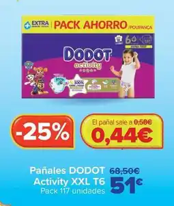 Carrefour Dodot - pañales activity xxl t6 oferta