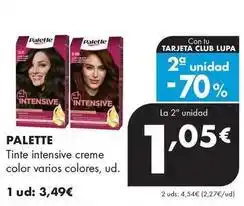 Supermercados Lupa Palette - tinte intensive creme color varios colores oferta