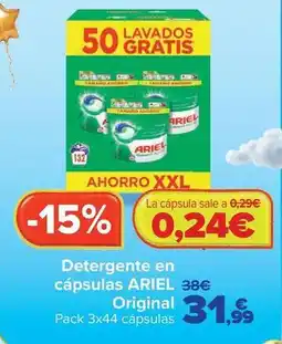 Carrefour Ariel - detergente en cápsulas original oferta