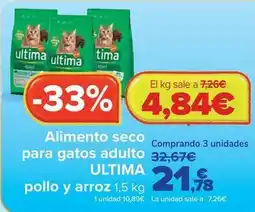 Carrefour Affinity - alimento seco para gatos adulto ultima pollo y arroz oferta
