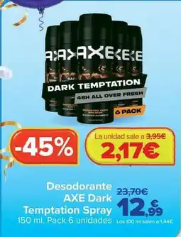 Carrefour Axe - desodorante dark temptation spray oferta