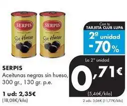 Supermercados Lupa Serpis - aceitunas negras sin hueso oferta