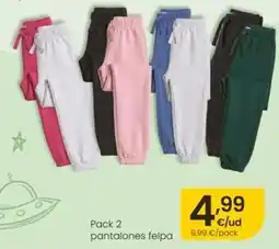 Eroski Pack 2 pantalones felpa oferta