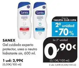 Supermercados Lupa Sanex - gel cuidado experto protector oferta