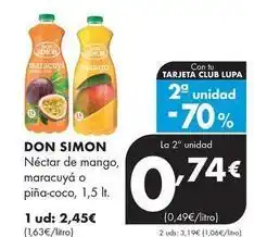 Supermercados Lupa Don simón - nectar de mango, maracuya o pina-coco oferta