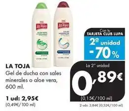 Supermercados Lupa La toja - gel de ducha con sales minerales o aloe vera oferta