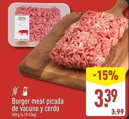 ALDI Burger meat picada de vacuno/cerdo oferta