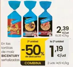 Eroski Bicentury tortitas de maíz oferta