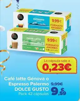 Carrefour Dolce gusto - café latte génova o espresso palermo oferta