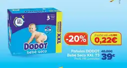Carrefour Dodot - pañales bebé seco xxl t3 oferta