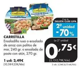 Supermercados Lupa Carretilla - ensaladilla rusa o ensalada de arroz con palitos de mar oferta