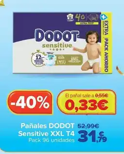 Carrefour Dodot - pañales sensitive xxl t4 oferta