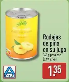 ALDI Rodajas de pina en su jugo oferta