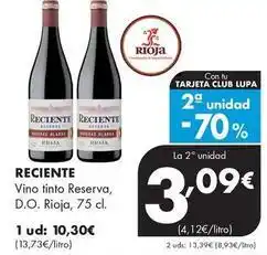 Supermercados Lupa Reciente - vino tinto reserva d.o. rioja oferta