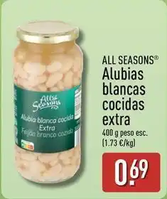 ALDI All seasons - alubias blancas cocidas extra oferta