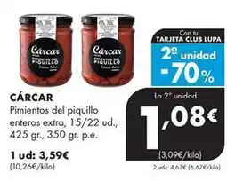 Supermercados Lupa Cárcar - pimientos del piquillo enteros extra oferta