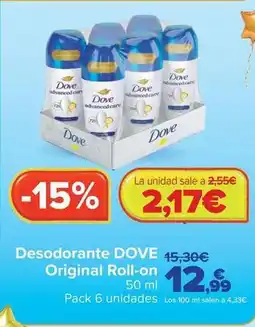 Carrefour Dove - desodorante original roll-on oferta