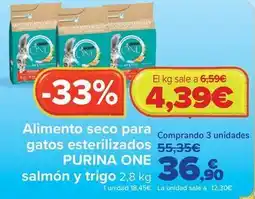 Carrefour Purina one - alimento seco para gatos esterilizados salmón y trigo oferta