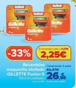 Carrefour Gillette - recambios maquinilla afeitado fusion 5 oferta