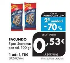 Supermercados Lupa Facundo - pipas supremas con sal oferta