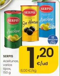 Eroski Serpis aceitunas, varios tipos oferta