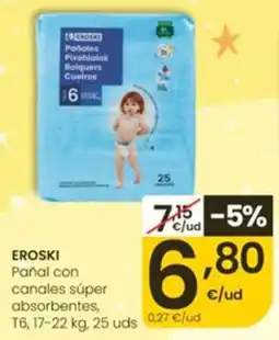 Eroski eroski pañal con canales súper absorbentes oferta