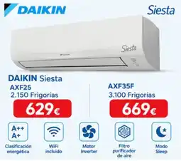 Tien 21 Daikin siesta axf25 oferta
