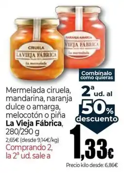 UDACO La Vieja Fábrica mermelada ciruela mandarina naranja dulce o amarga melocotón o piña oferta