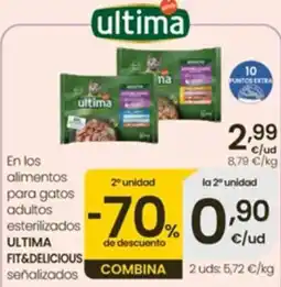 Eroski ultima alimentos para gatos adultos esterilizados ultima fit&delicious oferta