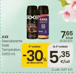 Eroski axe desodorante dark temptation oferta