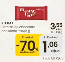 Eroski Kit Kat barritas de chocolate con leche oferta