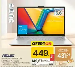 Eroski Asus portátil vivobook go e1504ga-nj463w oferta
