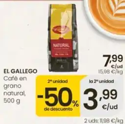 Eroski El Gallego café en grano natural oferta
