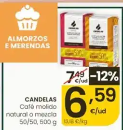 Eroski Candelas café molido natural o mezcla oferta