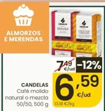 Eroski Candelas café molido natural o mezcla oferta