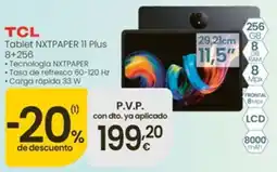 Eroski Tcl tablet nxtpaper 11 plus 8+256 oferta
