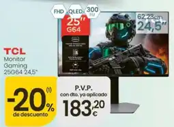 Eroski Tcl monitor gaming 25g64 24,5" oferta