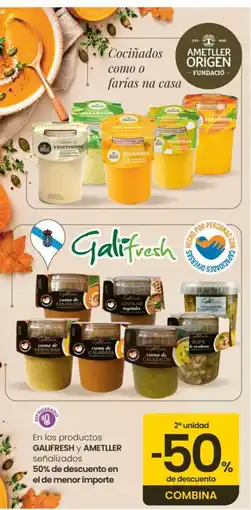 Eroski Galifresh y ametller cremas de verduras oferta