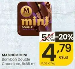 Eroski magnum mini bombón double chocolate oferta
