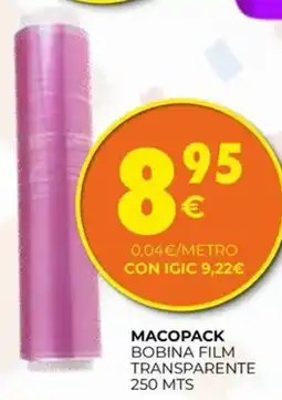 CashDiplo Macopack bobina film transparente oferta