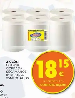CashDiplo Ziclón bobina gofrada secamanos industrial oferta