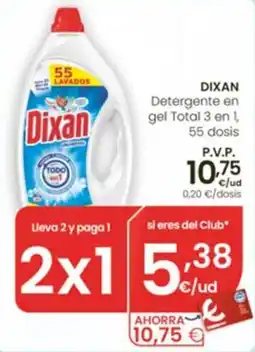 Eroski Dixan Detergente en gel Total 3 en 1 oferta