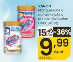 Eroski Vanish blanqueador o quitamanchas sin lejía Oxi Action Gold oferta