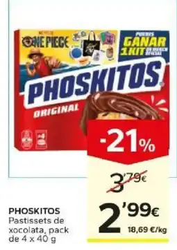 Caprabo Phoskitos pastissets de xocolata oferta