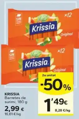 Caprabo Krissia barretes de surimi oferta