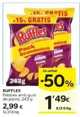 Caprabo Ruffles patates amb gust de pernil oferta