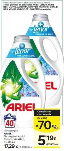 Caprabo Ariel detergent liquid Frescor de Abril oferta
