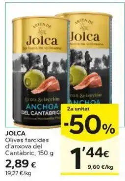 Caprabo Jolca olives farcides d'anxova del cantàbric oferta