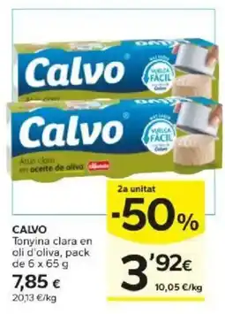 Caprabo Calvo tonyina clara en oli d'oliva oferta